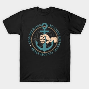 Vintage coat of arms with hand and anchor T-Shirt